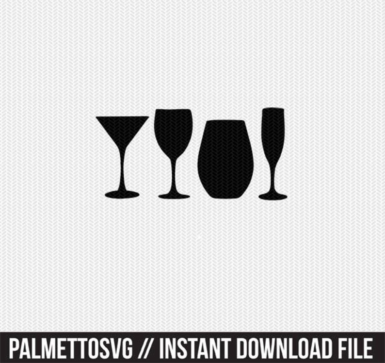 wine glasses svg dxf file stencil frame silhouette cameo