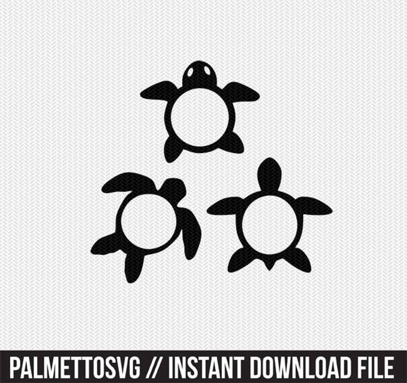 Download Sea Turtle Monogram Frames Svg Dxf File Instant Download Silhouette Cameo Cricut Downloads Clip Art Commercial Use Visual Arts Craft Supplies Tools