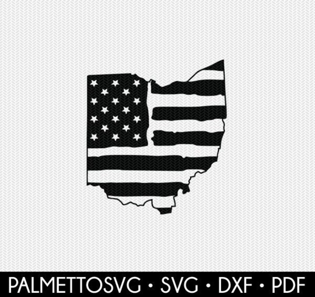 Ohio American Flag Svg Dxf File Stencil Monogram Frame Silhouette Cameo ...