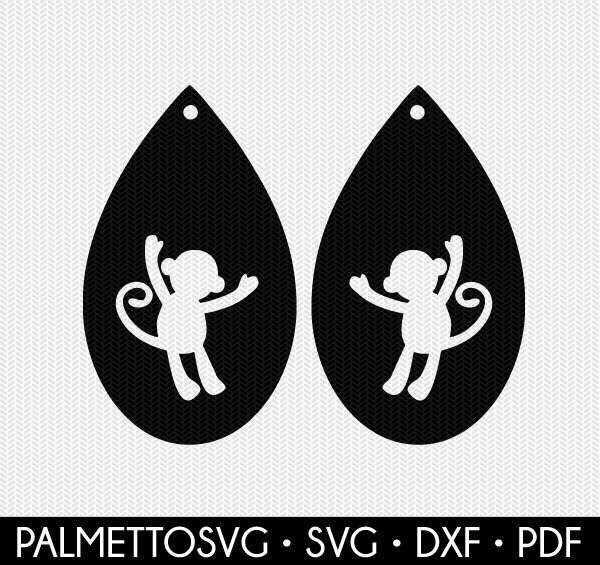 Baby Monkey Earring Template Earring Svg Gift Tags Cricut Download Svg Dxf File Stencil Silhouette Cameo Cricut Clip Art Commercial Use