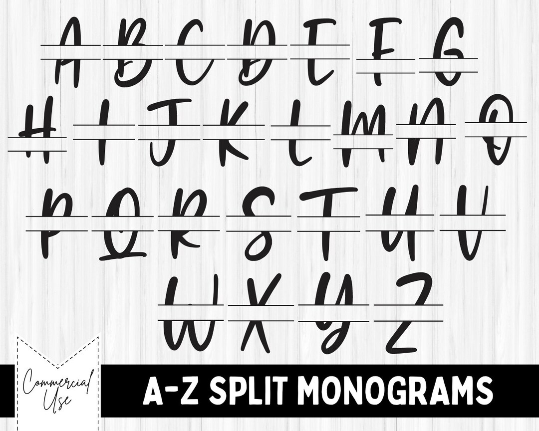 Split Monogram Svg Monogram Frame Svg Monogram Cut File - Etsy