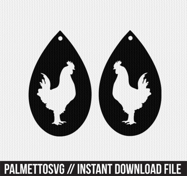 Download Roosters earring template earring svg gift tags cricut | Etsy