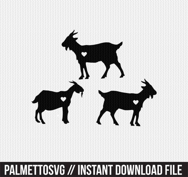Download Goats Heart Svg Dxf Jpeg Png File Instant Download Stencil Monogram Frame Silhouette Cameo Cricut Clip Art Commercial Use