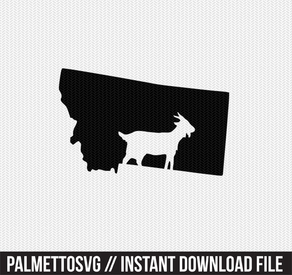 Download Montana Goat Svg Dxf File Stencil Instant Download Silhouette Cameo Cricut Downloads Clip Art Animals Goat State Svg Dxf File