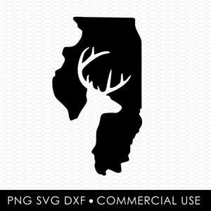 deer illinois svg dxf png, laser cut file, sublimation design, laser burn file, sublimation png, laser engraving, cricut download