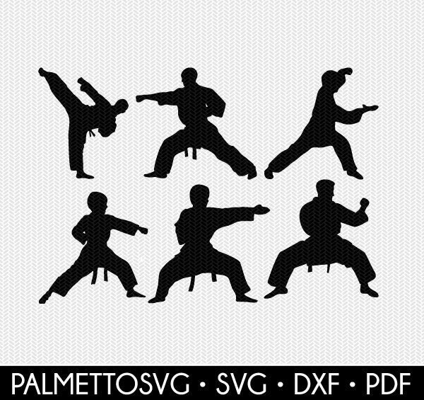 Download Karate Taekwondo Set Svg Dxf File Instant Download Silhouette Etsy