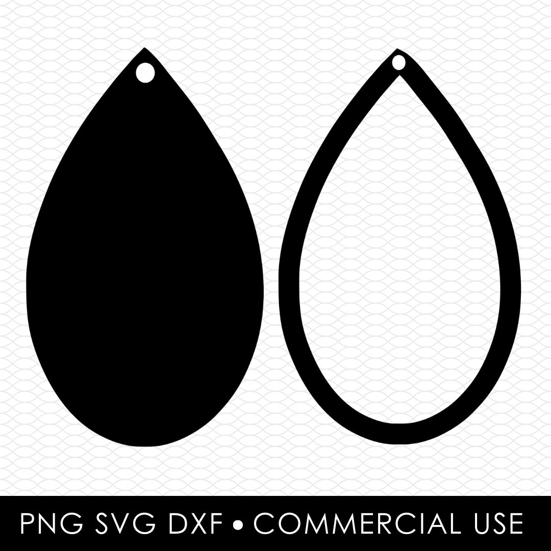 Teardrop Earring Svg Dxf Png, Laser Cut File, Sublimation Design, Svg ...