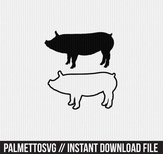 Download Pig outline svg dxf file stencil frame silhouette cameo ...