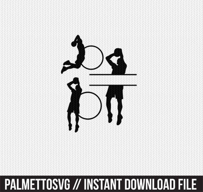 Download basketball monogram frames svg dxf file instant download silhouette cameo cricut clip art Visual ...