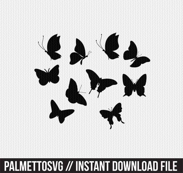 Download butterflies svg dxf jpeg png file stencil monogram frame ...