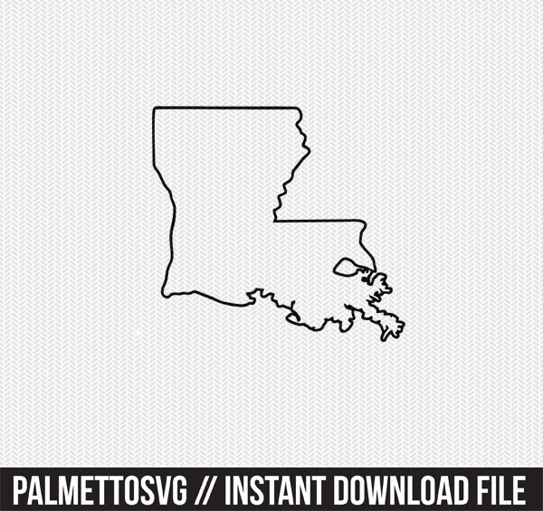 Louisiana outline svg dxf file stencil silhouette cameo cricut | Etsy
