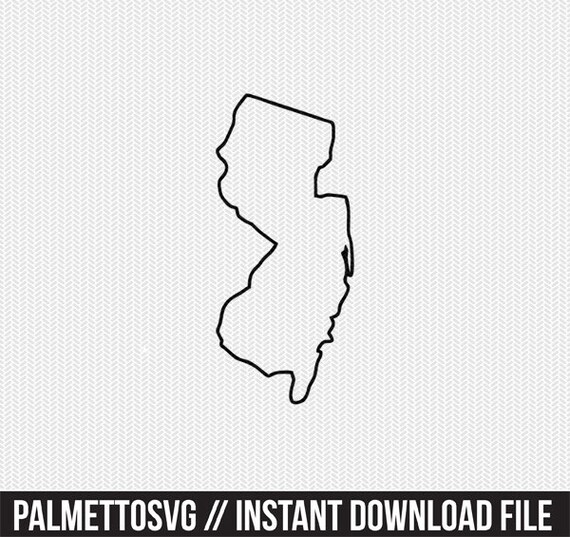 Download New Jersey Outline Svg Dxf File Stencil Silhouette Cameo Cricut Clip Art Commercial Use