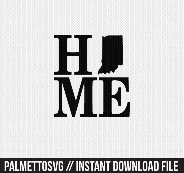 Download Indiana Home Svg Dxf File Stencil Monogram Frame Silhouette Cameo Cricut Download Clip Art Commercial Use