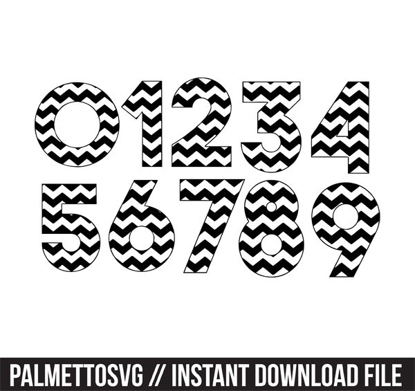 Download Chevron Numbers 0 9 Svg Dxf File Instant Download Silhouette Cameo Cricut Downloads Clip Art Commercial Use