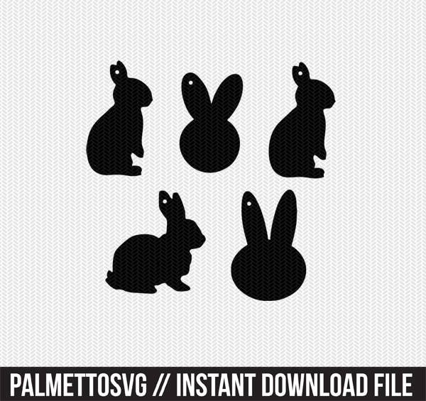 Download Easter Bunny Gift Tags Svg Dxf Jpeg Png File Stencil Monogram Frame Silhouette Cameo Cricut Clip Art Commercial Use