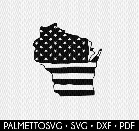 Wisconsin American Flag Svg Dxf File Stencil Monogram Frame Etsy