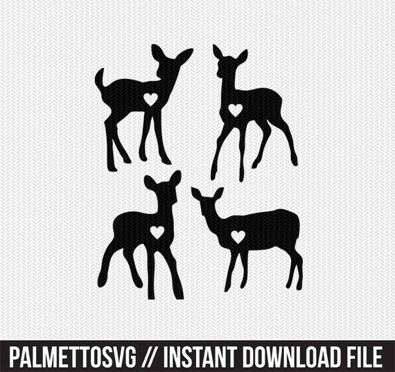 baby deer heart svg dxf jpeg png file instant download stencil etsy baby deer stencil