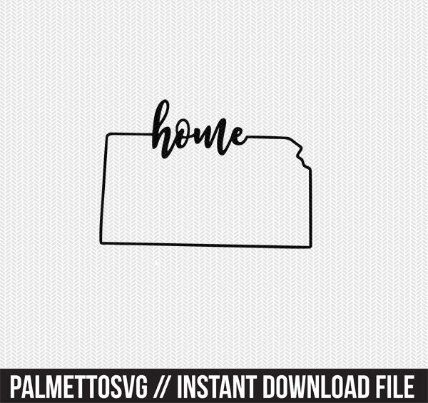Kansas Home Svg Dxf File Instant Download Stencil Silhouette Etsy