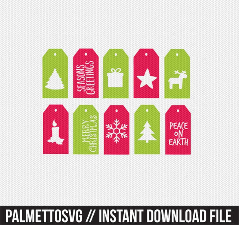 Christmas gift tags labels svg dxf jpeg png file stencil