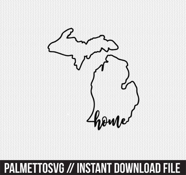 Download Michigan Home Svg Dxf File Instant Download Stencil Silhouette Cameo Cricut Downloads Cut File Downloads Clip Art Commercial Use