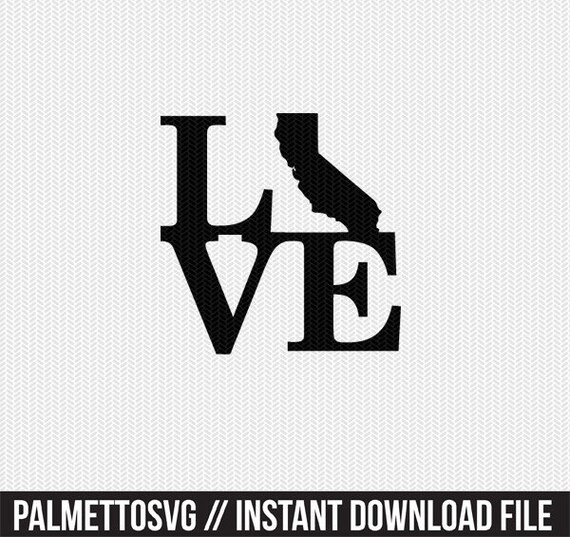California Love Svg Dxf File Stencil Monogram Frame Silhouette Etsy