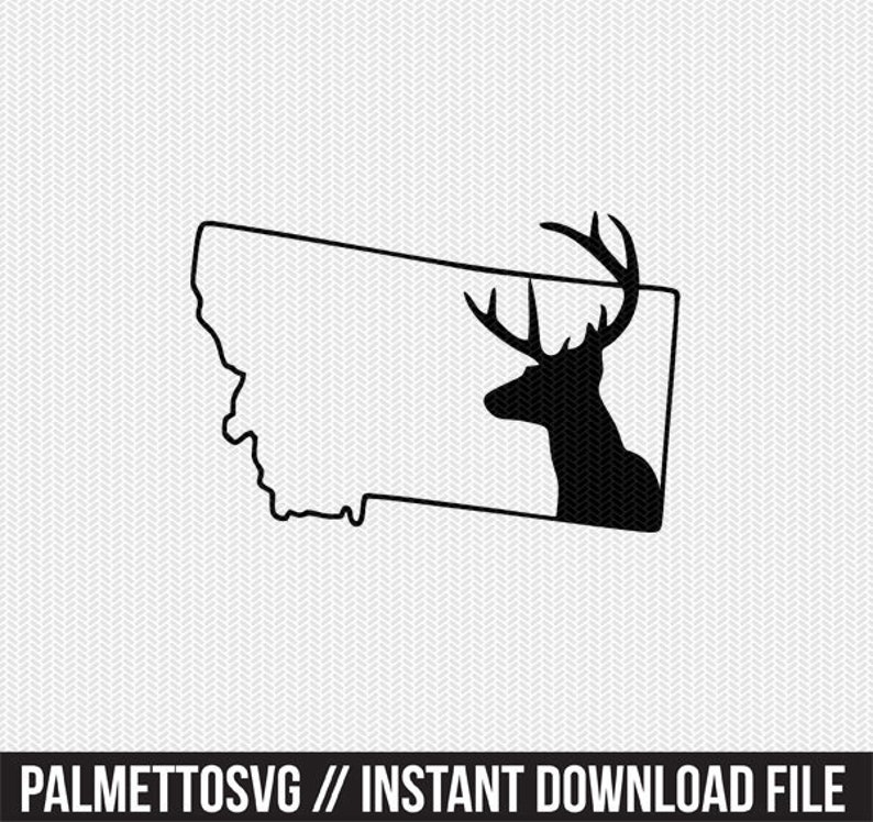 Montana Deer Hunting Svg Dxf File Stencil Instant Download Etsy