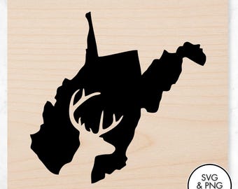 West Virginia Deer PNG SVG Files, Laser Engraving Files, Laser Burning, Laser Ready, Laser Cut File, Laser Burn PNG, Glowforge, Cricut