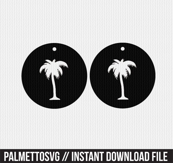 Download Palm Tree Earring Template Earring Svg Gift Tags Cricut Download Svg Dxf File Stencil Silhouette Cameo Cricut Clip Art Commercial Use