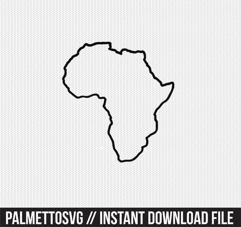 Africa Outline Svg Dxf File Stencil Monogram Frame Silhouette Etsy