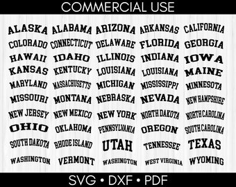 50 states svg bundle, state svg, state cut files, state dxf files, states bundle, svg files for cricut, commercial use, digital download