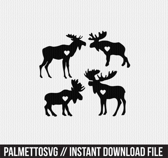 Moose Heart Svg Dxf Jpeg Png File Instant Download Stencil Etsy