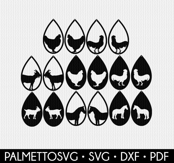 Download Farm Animals Earring Template Earring Svg Gift Tags Cricut Etsy