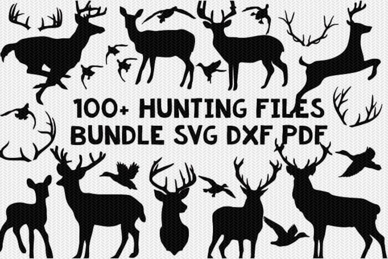hunting deer duck bundle silhouette svg dxf file instant download silhouette cameo cricut downloads clip art commercial use