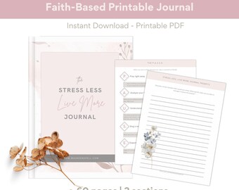 Stress Less, Live More Christian Journal |Anxiety and Stress Relief Journal | Mindfulness Journal| Faith-Based Journal