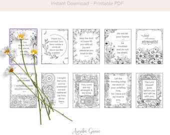 Stress-Busting Floral Scripture Coloring Pages