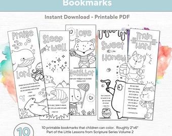 Bible-themed coloring bookmarks for children, Printable Bookmarks To Color, Color Your Own Bookmark, DIY Bookmark