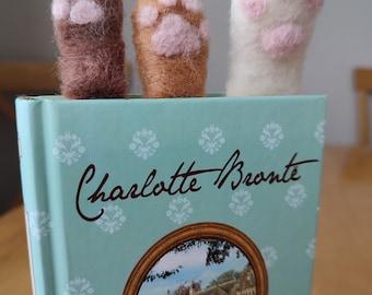 Paw felt bookmark, gift for readers