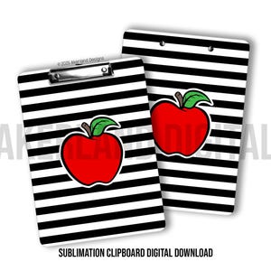 Teacher Clipboard Sublimation Design 9.1W by 12.6H 300 dpi PNG Digital Download