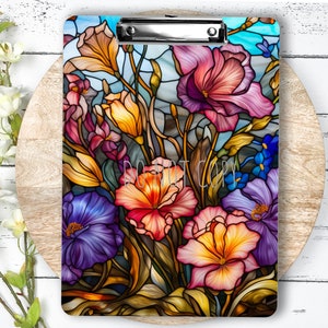 Stained Glass Clipboard Sublimation Design | 9.1W by 12.6H | 300 dpi | PNG Digital Download