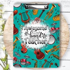 Music Teacher Clipboard Sublimation PNG Design | 9.1W by 12.6H | 300 dpi | PNG Digital Download