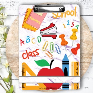 Class Clipboard Sublimation Design / 9.1W by 12.6H | 300 dpi | PNG Digital Download