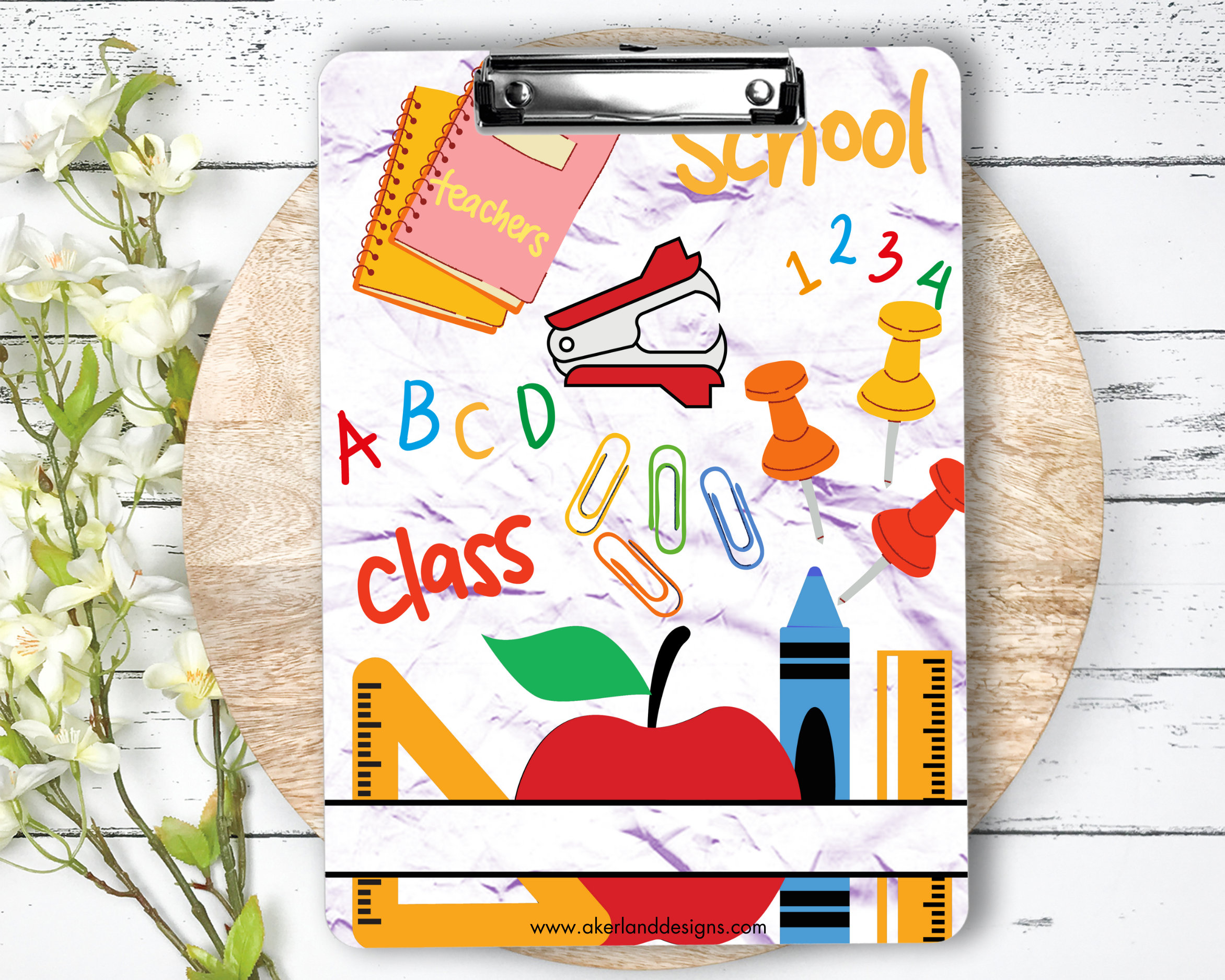 Class Clipboard Sublimation Design / 9.1W by 12.6H | 300 dpi | PNG Digital Download