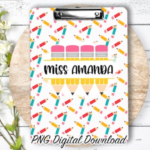 Pencil Clipboard Sublimation PNG Design | 9.1W by 12.6H | 300 dpi | PNG Digital Download