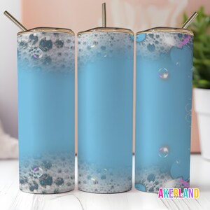 Blue Soap Suds Bubbles 20oz Sublimation Tumbler Design - PNG Digital Download