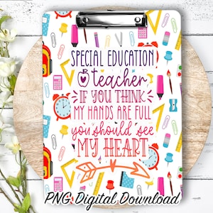 SPED Clipboard Sublimation PNG Design | 9.1W by 12.6H | 300 dpi | PNG Digital Download