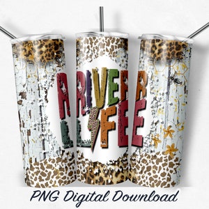 River Life 20oz Sublimation Tumbler Design - PNG Digital Download