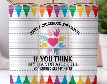 Early Childhood Educator / 20oz Sublimation Tumbler Design - PNG Digitale Download