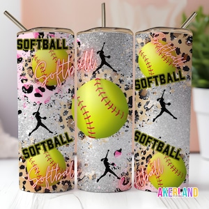 Softball 20oz Sublimation Tumbler Design - PNG Digital Download