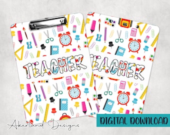 Sublimeringsdesign för lärarurklipp | 9,1W x 12,6H | 300 dpi | Digital nedladdning av PNG