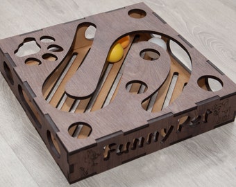 Cat Toy, Kitten Toy, Game for Cats, Kitten Puzzle, Cat puzzle, Gift for a cat, Wood puzzle, Cat Play, Kitten Play, Halloween